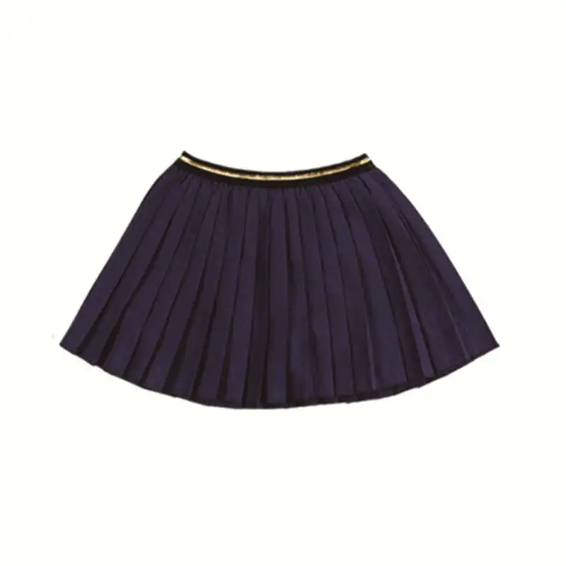 Welaken New 1-12Y Boutique Tutu Skirt Style Solid Pleated Skirt Baby Girl Clothes Autumn Princess Clothes Child Girls Skirts - Цвет: Navy