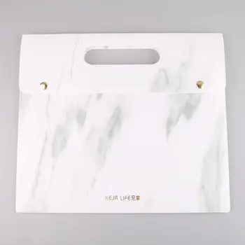 

Portable Marble Pattern PP A4 File Folder Document Examination Paper Bag for Office School Students Supplies with Double Button