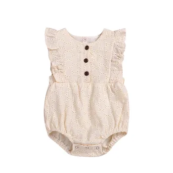 

Baby Girls Lace Rompers 0-24M 2020 Summer Cotton Baby Ruffles Overalls Hollow Out Clothes Roupas Newborn Girls Body Jumpsuit
