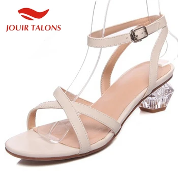 

Women's Shoes On Sale 2020 New Arrivals Cow Leather Med Heel Solid Strange Style Sewing Fashion Casual Comfy Woman Sandals