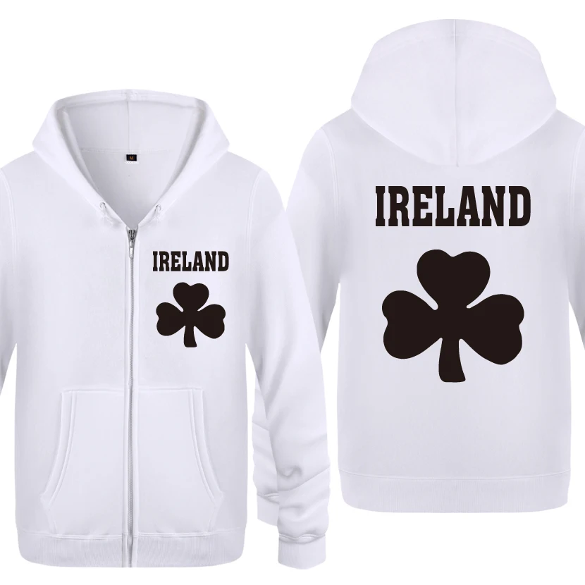 Ireland Shamrock креативные толстовки мужские мужские флисовые кардиганы на молнии толстовки с капюшоном - Цвет: BAY HET