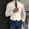 Classic Men's Suits Vest Double Breasted Customized жилетка мужская Male Business White Wedding Groomsmen Waistcoat Steampunk 1