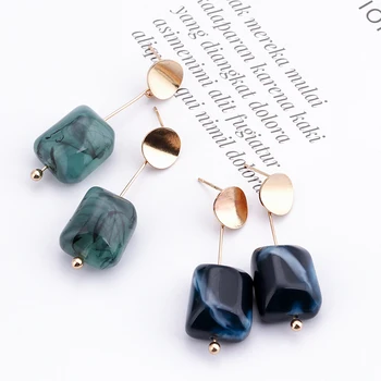 

AENSOA Minimalist Fashion Acrylic Resin Handing Earrings Trendy Statement Jewelry Irregular Simple Geometric Long Stone Earrings
