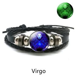 Luminous Zodiac Constellation Leather Bracelet (Virgo 2)