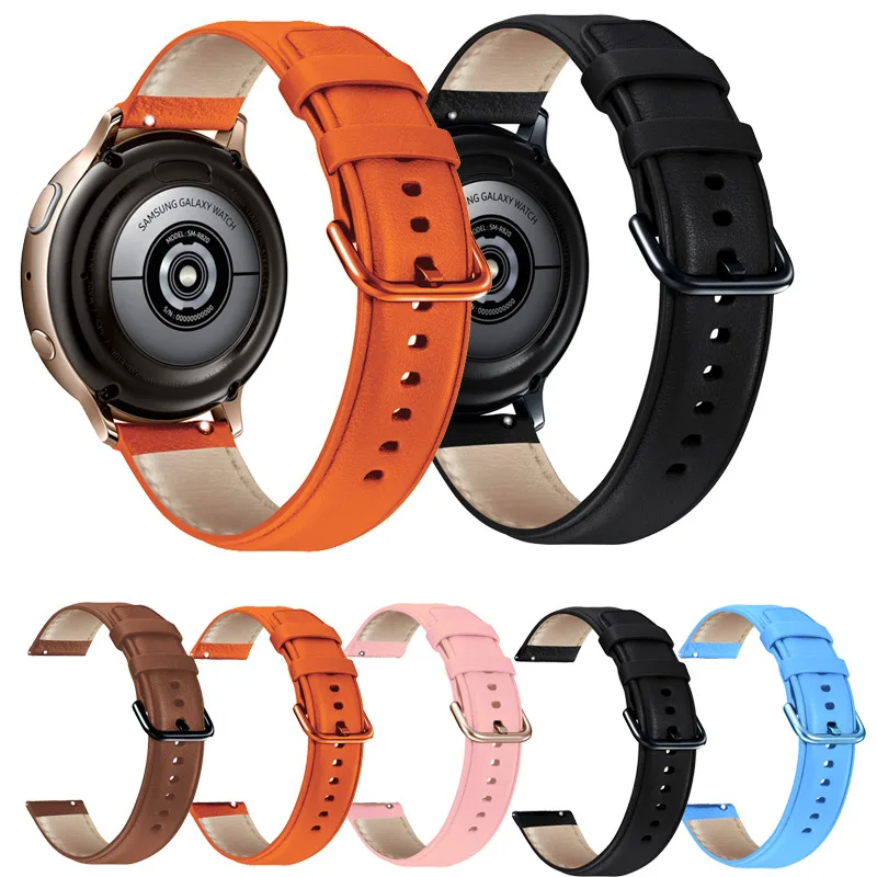 

Leather Watch band For Samsung Galaxy Watch Active Band 20mm for Huawei GT2 Soft Sport for Garmin Strap Replacement Wristband