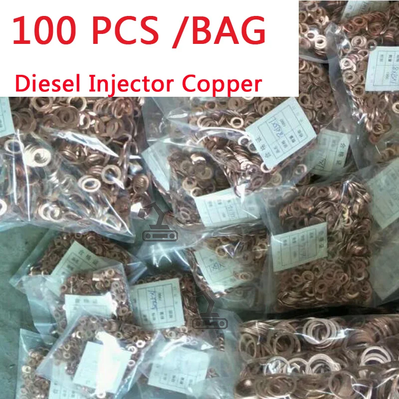 Diesel Injector Gasket 100pcs 7x15mm EURO-III common rail injector nozzle copper pad for diesel injector sealing