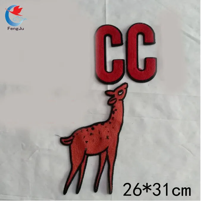 

FengJu doubleG deer sequined Patches for Clothes T-shirt sew on Patches Decorative Patches Sewing Repair Decoration fabric 1pc