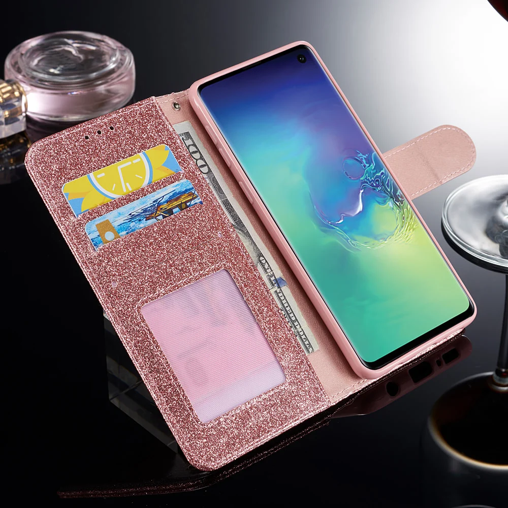 Чехол Love для samsung Galaxy S10 Plus S10E S8 S9 S7 Edge Блестящий блестящий кожаный флип-чехол для samsung Note 10 Plus S 9 8 10 Plus