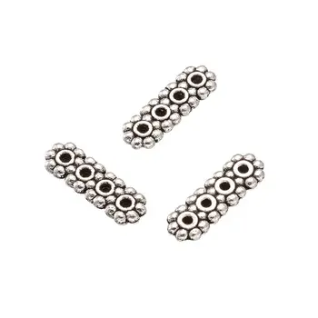 

100pcs 4-Hole Rectangle Tibetan Silver Color Spacer Bars for Jewelry making 13.5x4.5mm Hole: 1mm