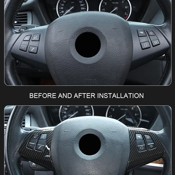 

Fit for BMW X5 E70/X6 E71 2008-2013 Car Styling ABS Carbon Steering Wheel Button Decorative Cover Trims 2pcs Auto Accessories