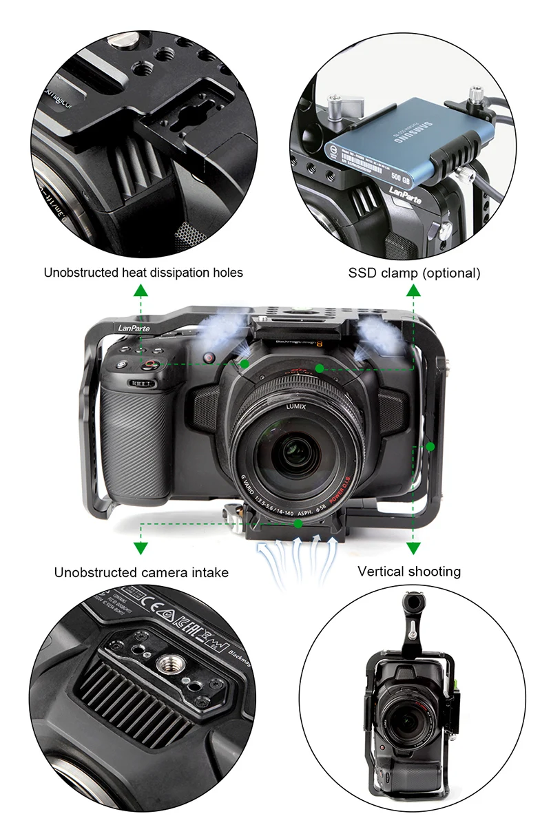 Lanparte BMPCC 6K BMPCC 4K клетка для камеры Blackmagic дизайн карман 6K 4K