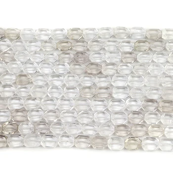 

Natural White Crystal Stone Beads Section Hexagon Shape Loose Beads for Jewelry Making DIY Bracelet Accessories 15x20mm