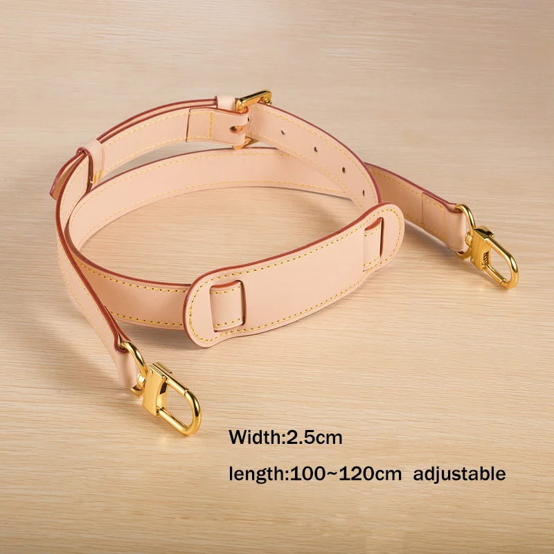 Genuine Vachetta leather crossbody Adjustable strap for LV bag