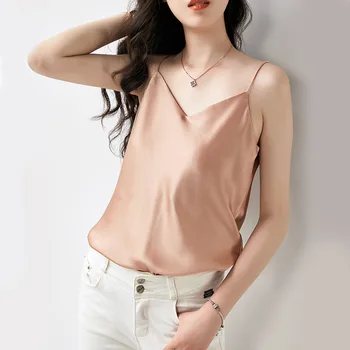 

Women Tops 2020 Spring and Summer New Vests Sleeveless V-neck Simple Casual Tank Top