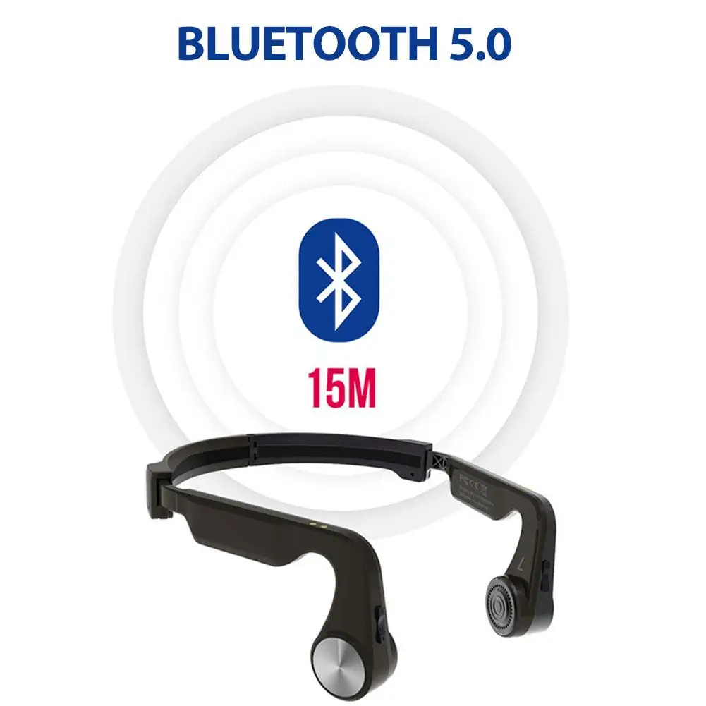 Над ухом типа TWS истинный беспроводной датчик кости Bluetooth гарнитура 5,0 водонепроницаемый костной проводимости спортивные складные наушники