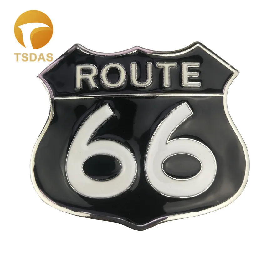 1 Роскошный Черный Белый Route 66 пряжки для ремня с металлической пряжкой для мужчин с полиуретановым ремнем - Цвет: 1