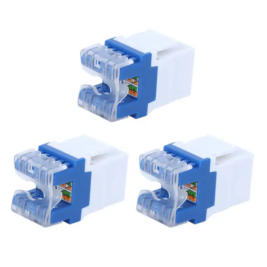 

3pcs RJ45-180Degree Module for Keystone Jack CAT5E UTP Networks Information Connector Socket Adapter