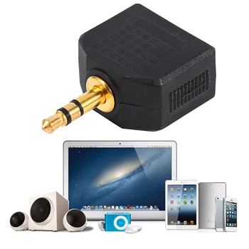 

Airplane Headphone 1 To 2 Earphone Audio Adapter Converter Connector Airline Jack Dual 3.5mm Earphone Converters