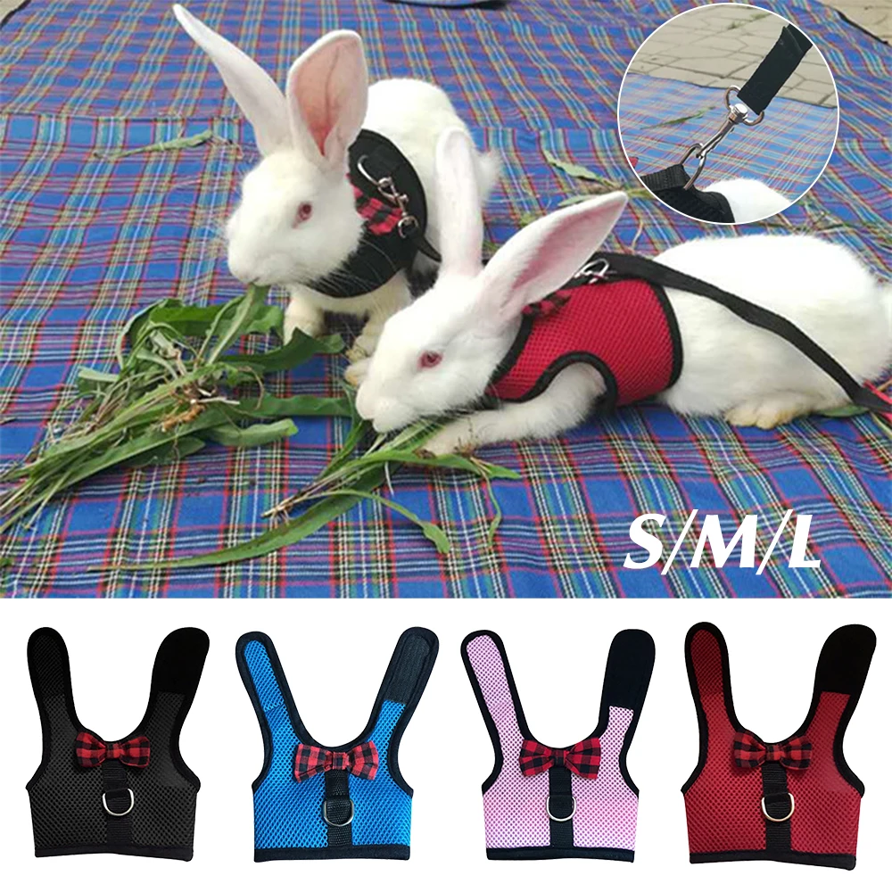 

Rabbit Leash Lead Vest Mesh Harness Leash Pet Strap Small Animal Pet Mesh leash Harnesses Cute Accessories S M L
