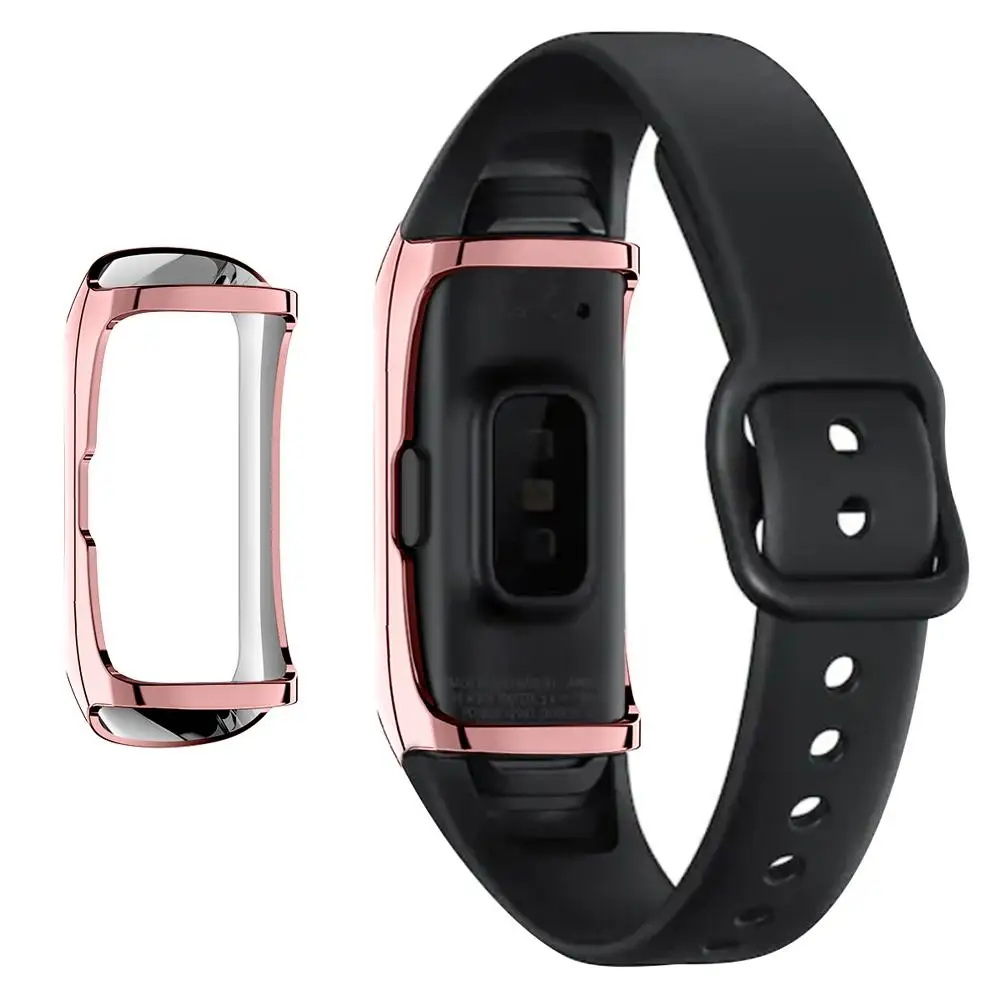 Pink Чехол для смарт часов 360 градусов ТПУ защитный чехол для samsung Galaxy Fit SM-R370 умный Браслет защитный чехол - Цвет: Pink