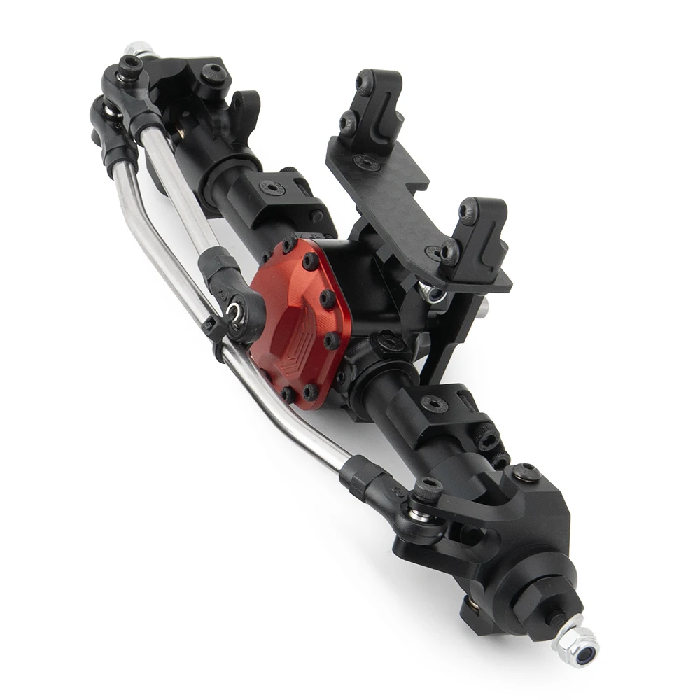 AXSPEED Black CNC Aluminum Front Rear Straight Complete Axle for Axial SCX10 90046 1/10 RC Crawler Car Upgrade Parts