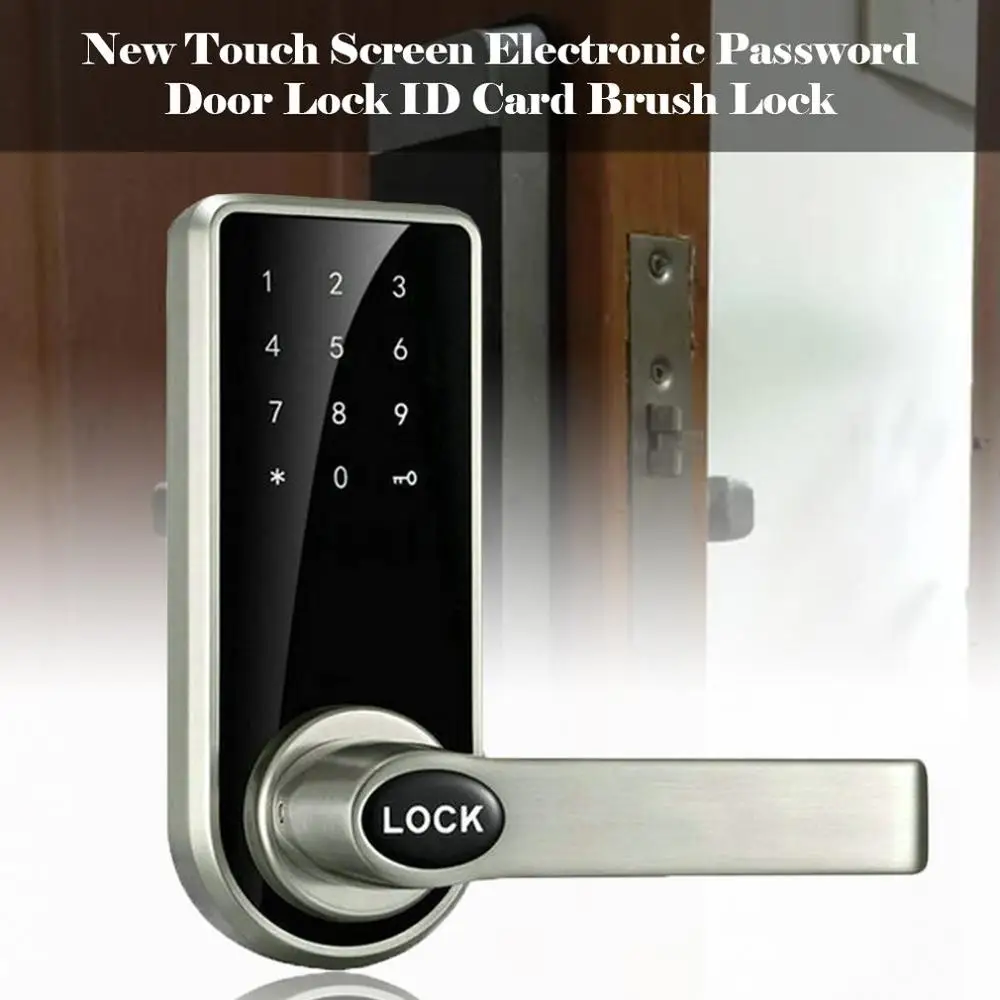 

Touch Screen Electronic Password Door Lock Id Card Swipe Lock Zinc Alloy Material Can Replace The Ball Lock