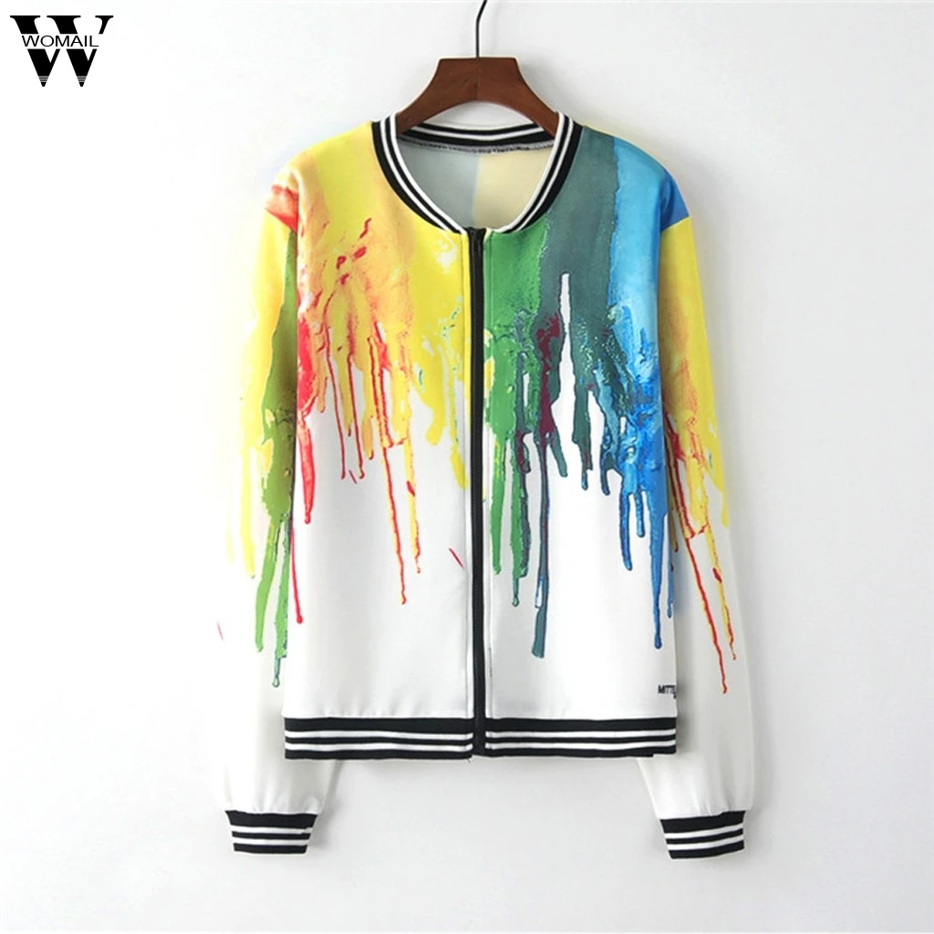 

Womail Sweatshirts Women's Animal Regular Long Sleeve O-NeckPrint Zipper Pockets Casual Sport Spring Sudadera Autumn Sweatshirt