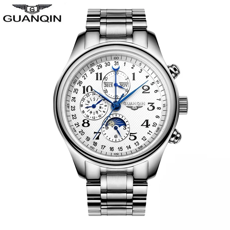 Men Mechanical Sapphire Watches GUANQIN GQ20022 Luxury Top Brand Waterproof Automatic Wristwatch 316L Stainless Steel Leather