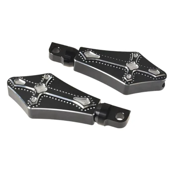 

Precision Billet Metal Cross Black Foot Pegs for Harley Dyna Sportster