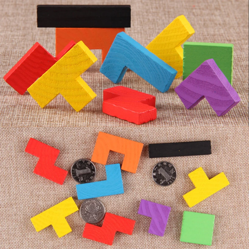 Montessori Educational Wooden Toys for Children Early Learning Math Tangram Brain-Teaser Puzzles Wood Tetris Game Preschool Toy Montessori Educational Wooden Toys for Children Early Learning Math Tangram Brain-Teaser Puzzles Wood Tetris Game Preschool Toy