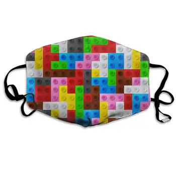 

Mouth Mask for Daily Dress Up, Colorful Blocks Anti-dust Mouth-Muffle, Washable Reusable Holiday Half Face Masks for Mens and