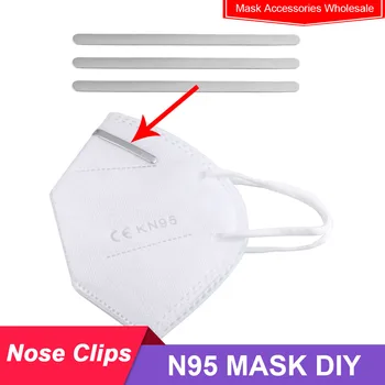 

100Pcs Masks Adjustable Elastic Cord Nose Bridge Clips for Face Mask Aluminum Lanyard Mouth Mask Straps DIY Making High Quality