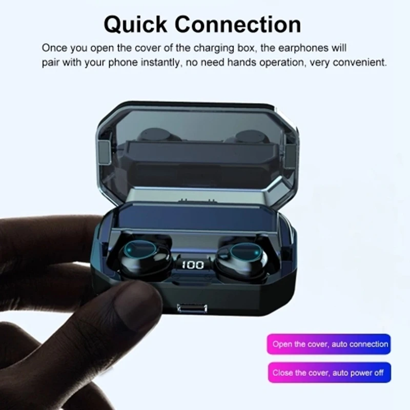 AMS-G03 Bluetooth наушники Tws-Беспроводные спортивные наушники-вкладыши мини стерео наушники Ipx7 водонепроницаемые с 6000 мАч Rechargeabl