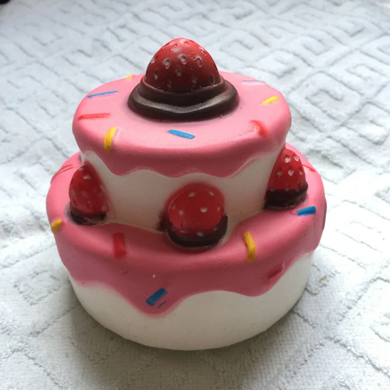 Multicolor Мягкий Jumbo Kawaii мягкими 2-Слои клубничный торт игрушка медленно поднимающийся для снятия стресса страха украшение дома - Цвет: Multicolor