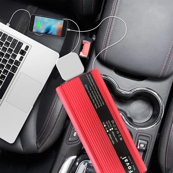 

6000W Power Inverter LED Dual USB DC 12V to AC 220V Portable Charger Converter Adapter Modified Sine Wave for home TV phone