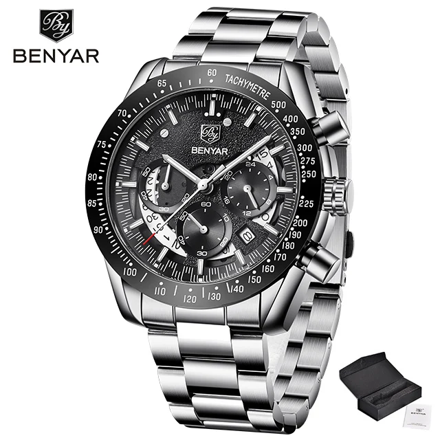 2021 New BENYAR Men's Quartz Watches Men's Business Sports Watches Military Waterproof Watches Men's Chronograph Reloj Hombres 