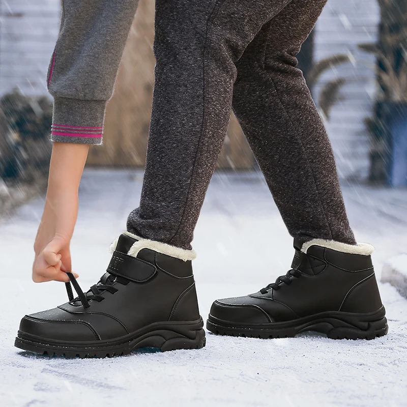 Теплые зимние ботинки на меху; Мужская зимняя обувь; мужская кожаная обувь; ковбойская водонепроницаемая обувь; мужская повседневная обувь в байкерском стиле; обувь года