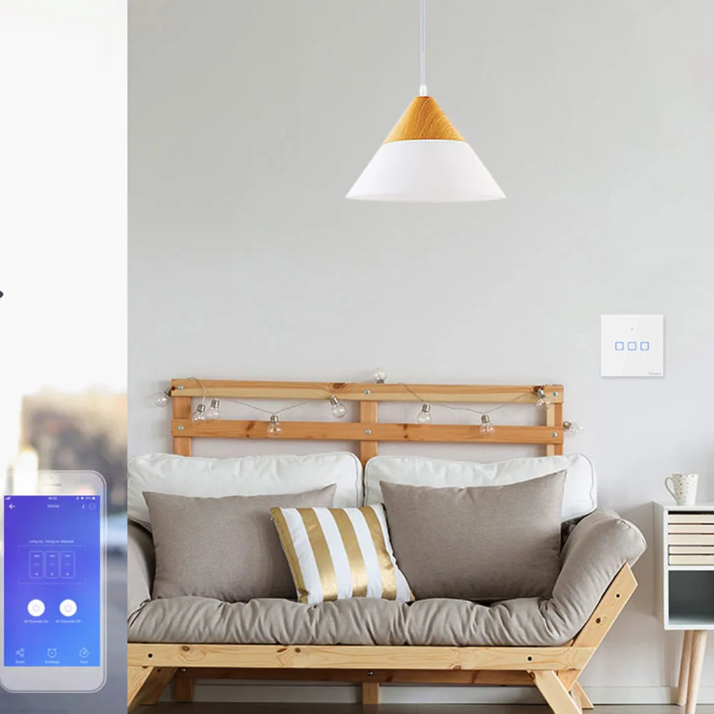 Умный выключатель Sonoff TX T1 EU 1 2 3 Gang Wi Fi/433/RF настенный сенсорный света работает с Google