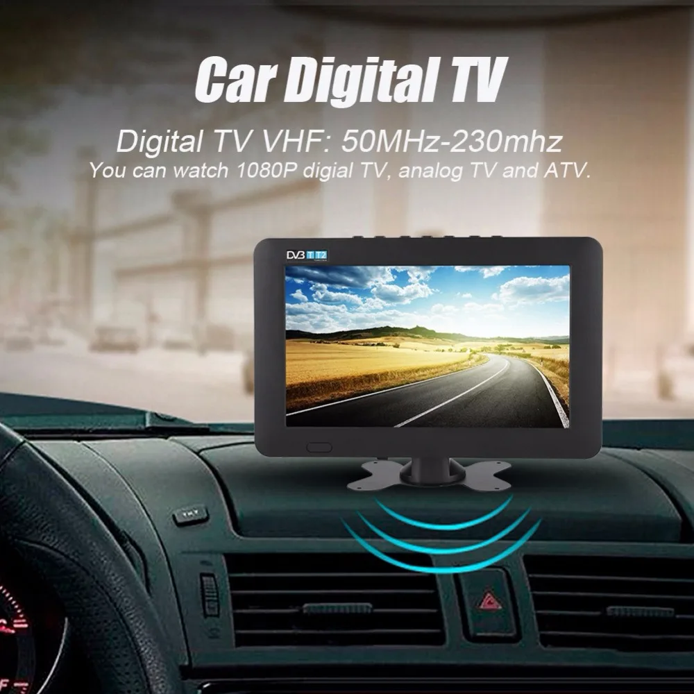 LEADSTAR 9 дюймов DVB-T2 Высокая чувствительность Автомобильный цифровой ТВ Стерео окружающий 1080P автомобильный телевизор