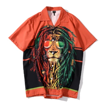 

Man's Fashion Shirt Short Sleeve Men's Hawaiian Shirt Men's Animal Print Shirt High Street Style Men Shirt Short Sleeve Hip Hop