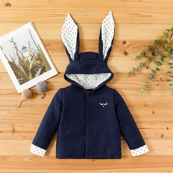 

PatPat 2020 New Winter Baby Toddler Boy Polka dots Rabbit Ear Hooded Jacket for Kids Boy Clothing Coat