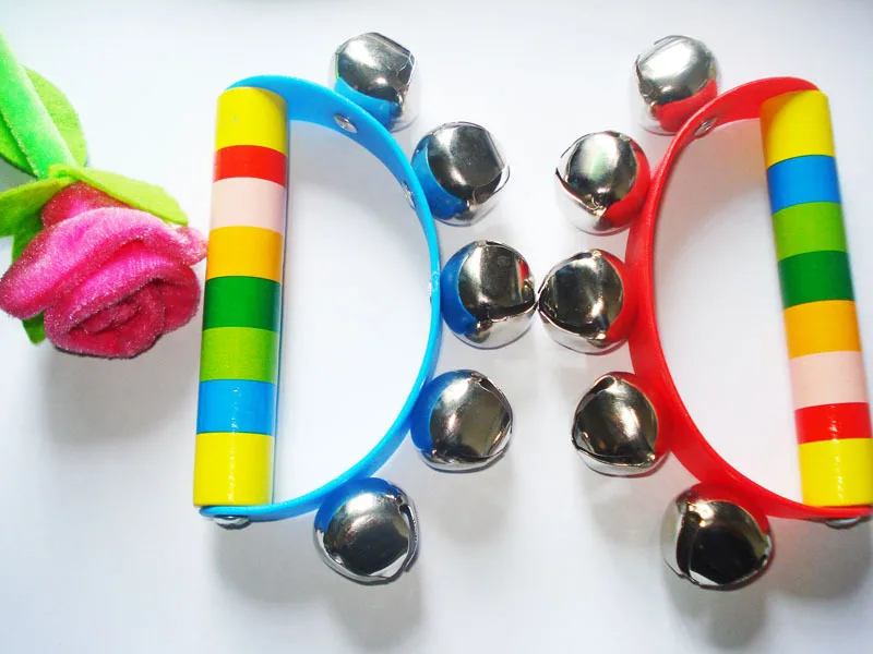 Environmentally Friendly Ink Children'S Educational Instrument Rattle Early Education Instrument Semicircle Hand Bell Hand Color