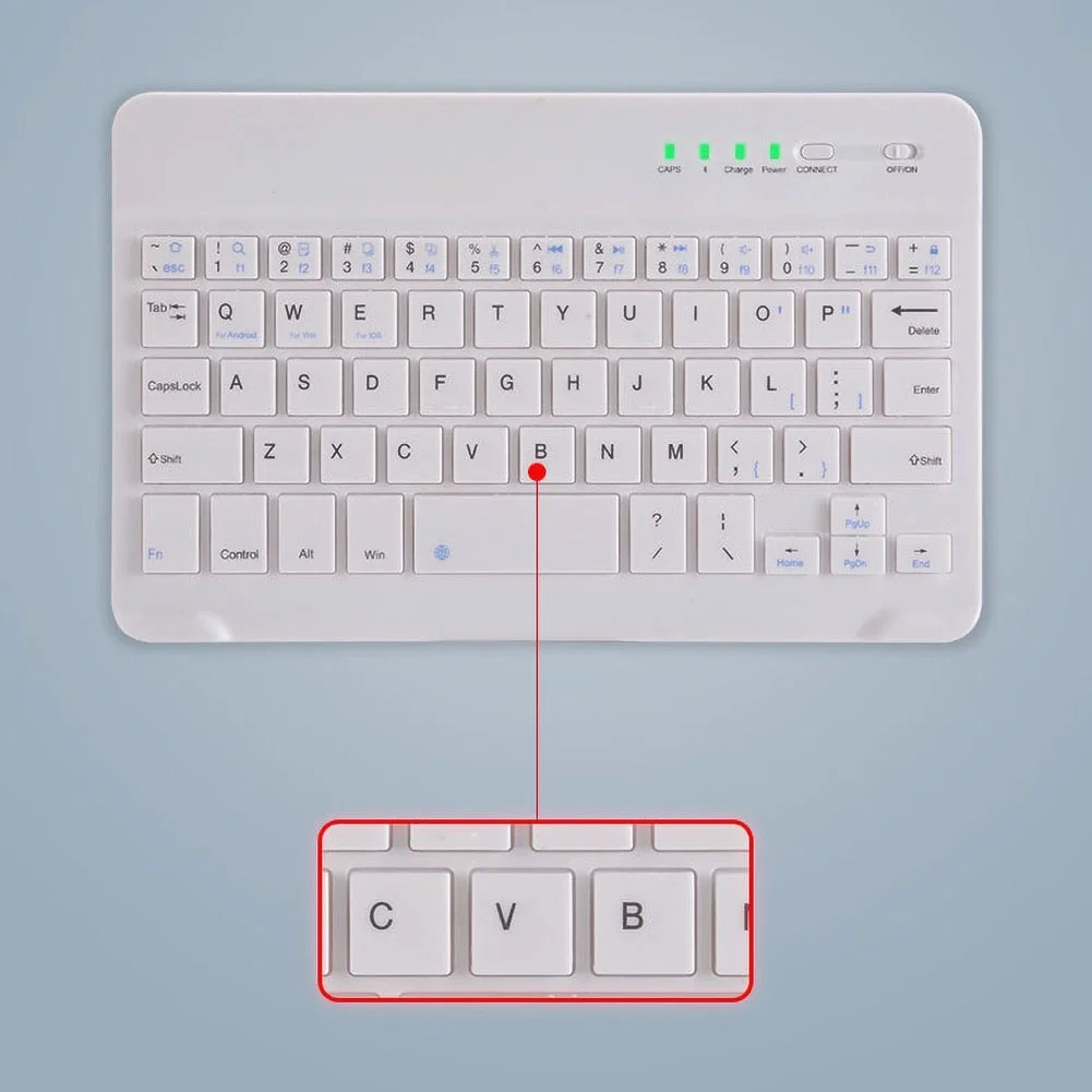 Портативный Перезаряжаемые ультра тонкий Беспроводной Bluetooth клавиатура для 7