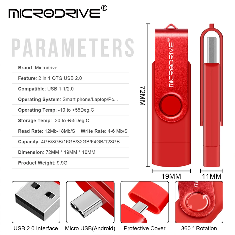 USB Flash Drive Type-C OTG USB 2.0 64GB 32GB 128GB 256GB Smart Phone Memory Mini USB Stick Dual Plug