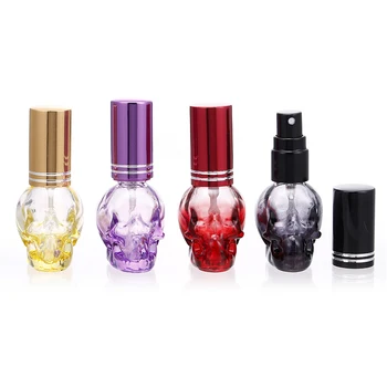 

8ml Personality Skull Shape Refillable Portable Empty Glass Perfume Bottle Travel Mini Spray Parfum Bottles Free Shipping