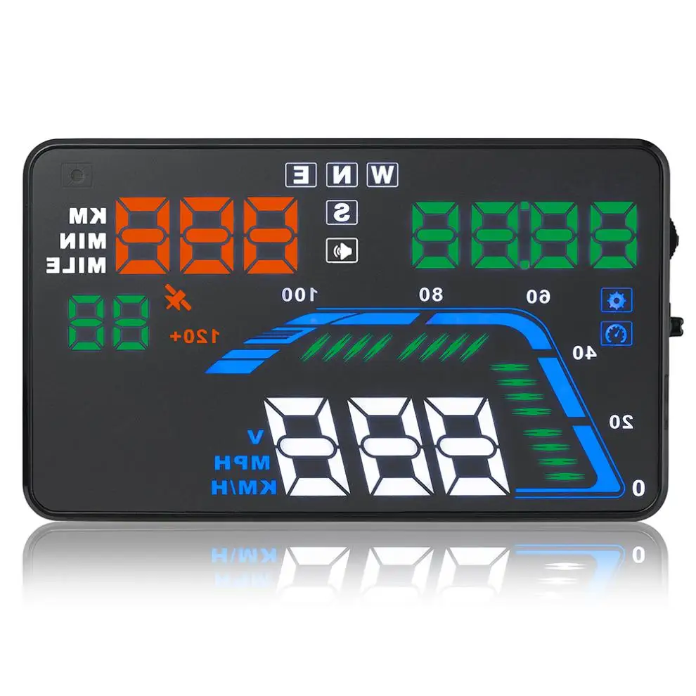  Universal 55 Zoll Q7 Auto Auto HUD GPS Head Up Display Geschwindigkeitsmesser Überdrehzahl Warnung 