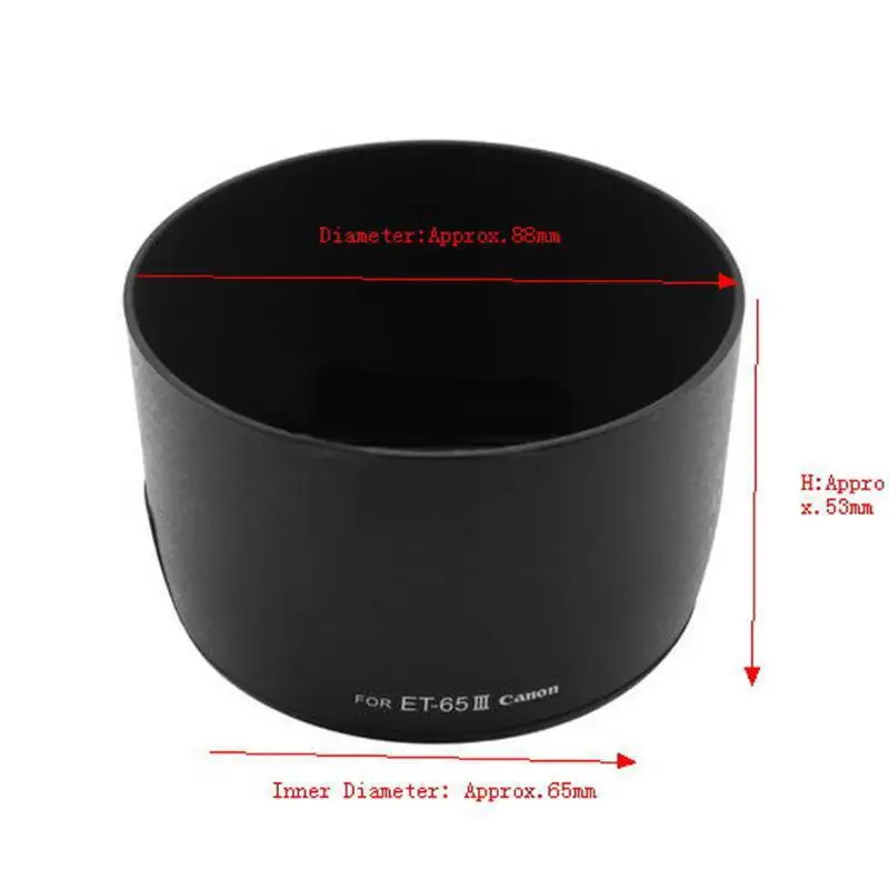 ET-65 III Camera Lens Hood for DSLR Camera Canon EF 85mm F1.8 100mm F2 Improves contrast and image quality
