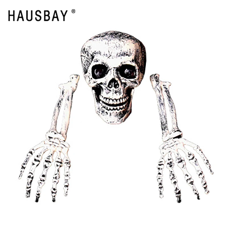 

Skull Hand Bones Halloween Decoration Cranium Simulation Skeleton Props Bar Secret Room Horror framework Decor Ornament D062