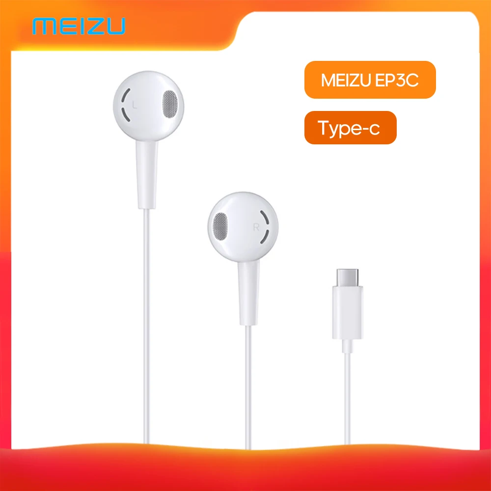 Meizu EP3C тип-c проводные наушники с микрофоном Универсальные наушники-вкладыши Высокое разрешение качество звука спортивные наушники