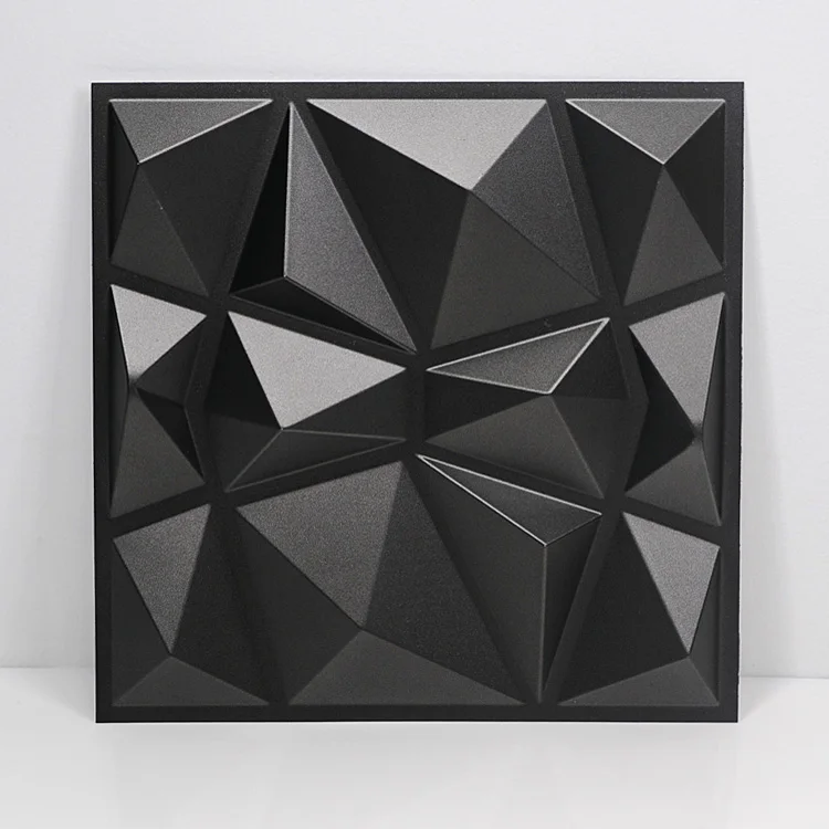 Matte gray 50x50 см 3D Художественная настенная доска Геометрическая огранка Алмазная деревянная резная Настенная Наклейка 3D фоновая Настенная Наклейка декоративная панель домашний декор - Цвет: Matte gray